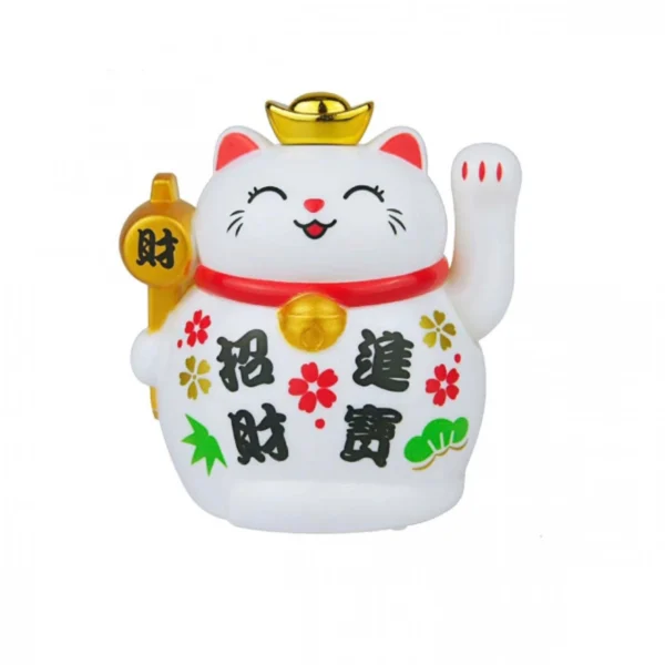 Λευκή Γάτα Καλωσορίσματος 5εκ σε Προθήκη 63x53x47χιλ 83318 που Λειτουργεί με τον Ηλιο Χωρίς Μπαταρίες - Feng Shui Welcome Cat Solar