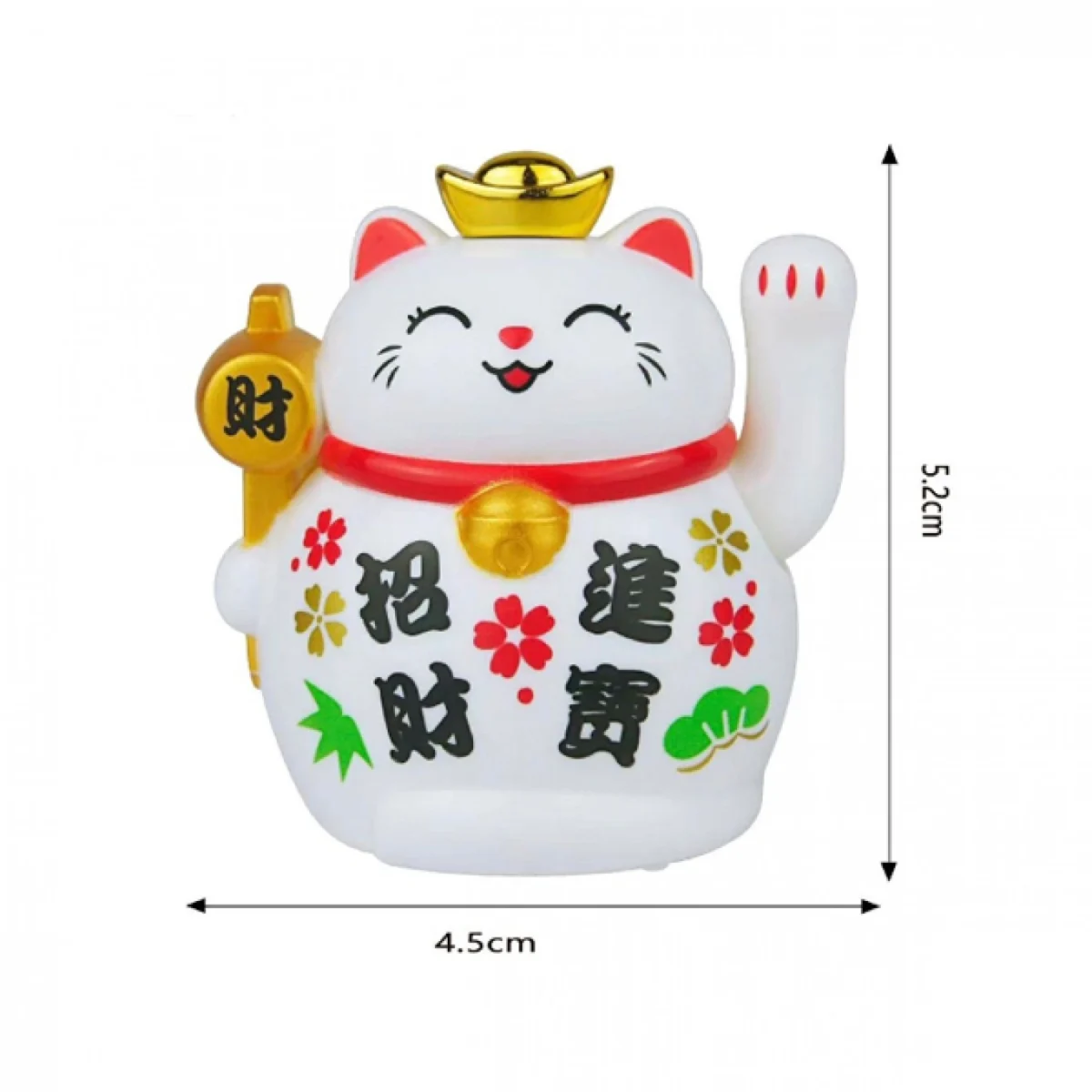 Λευκή Γάτα Καλωσορίσματος 5εκ σε Προθήκη 63x53x47χιλ 83318 που Λειτουργεί με τον Ηλιο Χωρίς Μπαταρίες - Feng Shui Welcome Cat Solar