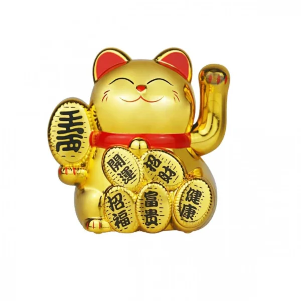 Χρυσή Γάτα Καλωσορίσματος 5εκ σε Προθήκη 63x53x47χιλ 83316 που Λειτουργεί με τον Ηλιο Χωρίς Μπαταρίες - Feng Shui Welcome Cat Solar