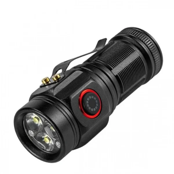 Super Bright Mini Επαναφορτιζόμενος Φακός LED με 3 Led και 5 Λειτουργίες Φωτισμού W5182