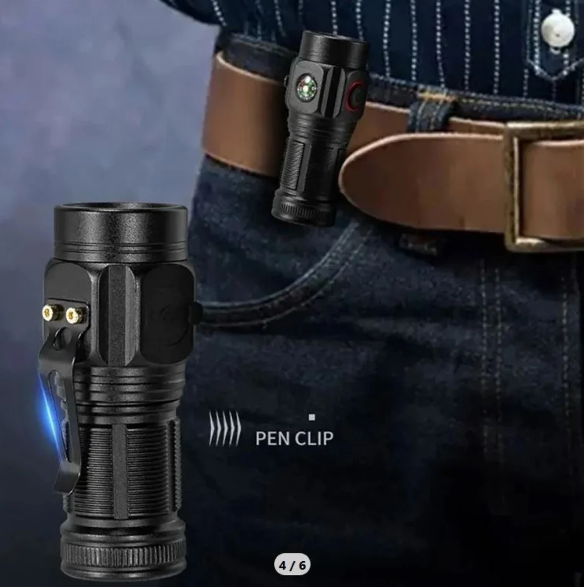 Super Bright Mini Επαναφορτιζόμενος Φακός LED με 3 Led και 5 Λειτουργίες Φωτισμού W5182