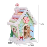 Χριστουγεννιάτικο Διακοσμητικό Gingerbread House Πήλινο με Φως και Μουσική - Πράσινο(15x9x8.5cm)