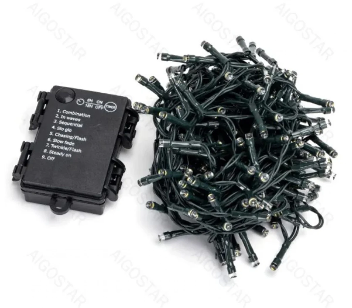 Χριστουγεννιάτικα Λαμπάκια Μπαταρίας με Πράσινο Καλώδιο 15m με Πολύχρωμο Φωτισμό και 8 Προγράμματα Λειτουργίας 29774