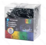 Χριστουγεννιάτικα Λαμπάκια Μπαταρίας με Πράσινο Καλώδιο 15m με Πολύχρωμο Φωτισμό και 8 Προγράμματα Λειτουργίας 29774