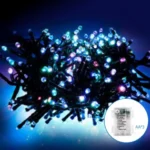 Χριστουγεννιάτικα Λαμπάκια Μπαταρίας με Πράσινο Καλώδιο 10m με Πολύχρωμο Φωτισμό και 8 Προγράμματα Λειτουργίας 29876