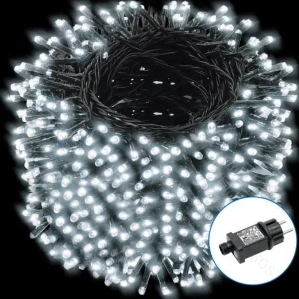 Χριστουγεννιάτικα Λαμπάκια Ρεύματοςς με Πράσινο Καλώδιο 20m με Λευκό Ψυχρό Φωτισμό και 8 Προγράμματα Λειτουργίας 29949