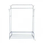 Διπλή Κρεμάστρα Δαπέδου με 2 Ράφια- Παπουτσοθήκη – Βεστιάριο Μεταλλικό 110x33x150cm