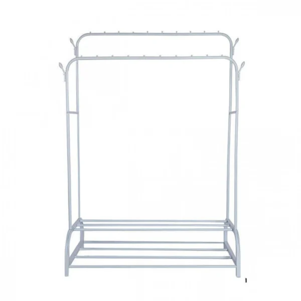 Διπλή Κρεμάστρα Δαπέδου με 2 Ράφια- Παπουτσοθήκη – Βεστιάριο Μεταλλικό 110x33x150cm