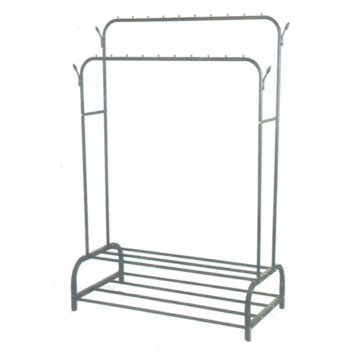 Διπλή Κρεμάστρα Δαπέδου με 2 Ράφια- Παπουτσοθήκη – Βεστιάριο Μεταλλικό 110x33x150cm
