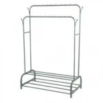 Διπλή Κρεμάστρα Δαπέδου με 2 Ράφια- Παπουτσοθήκη – Βεστιάριο Μεταλλικό 110x33x150cm