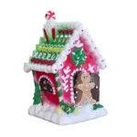 Χριστουγεννιάτικο Διακοσμητικό Gingerbread House Πήλινο με Φως και Μουσική - Κόκκινο (15x9x8.5cm)