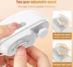 Φορητός Αυτόματος Νυχοκόπτης & Τροχός Μανικιούρ – Λευκό