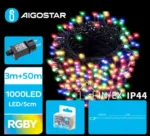 Χριστουγεννιάτικα Λαμπάκια Ρεύματος με Πράσινο Καλώδιο 50m με Πολύχρωμο Φωτισμό και 8 Προγράμματα Λειτουργίας 29957