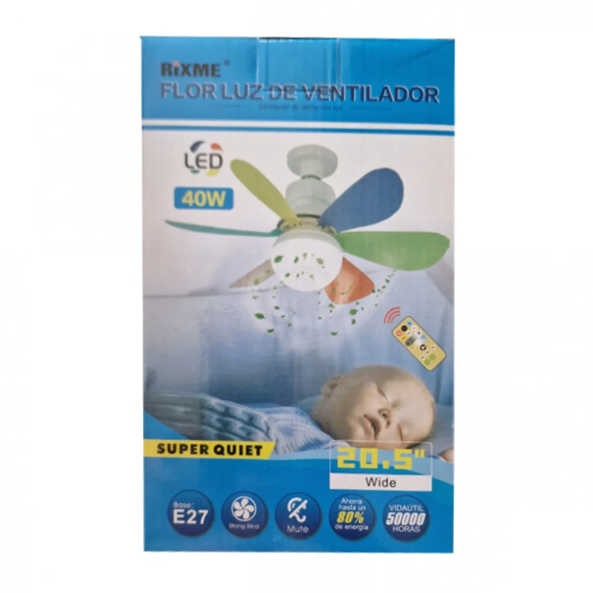 Φωτιστικό-Λάμπα Οροφής E27/220V 40W LED Dimmable με Ανεμιστήρα και Tηλεχειριστήριο