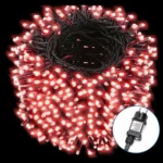 Χριστουγεννιάτικα Λαμπάκια Ρεύματος με Πράσινο Καλώδιο 50m με Κόκκινο Φωτισμό και 8 Προγράμματα Λειτουργίας 29975