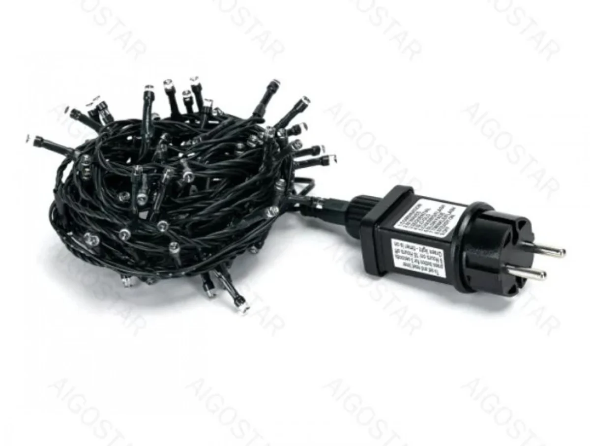 Χριστουγεννιάτικα Λαμπάκια Ρεύματος με Πράσινο Καλώδιο 5m με Πολύχρωμο Φωτισμό και 8 Προγράμματα Λειτουργίας 29976