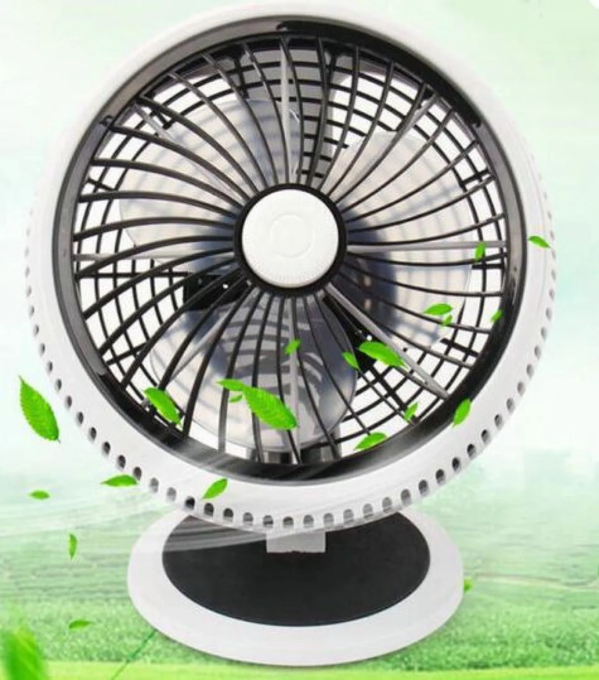 GD-8012Smart Επαναφορτιζόμενος Επιτραπέζιος Ηλιακός Ανεμιστήρας 30εκ 10W με Σύστημα Φωτισμού με 2 Λάμπες