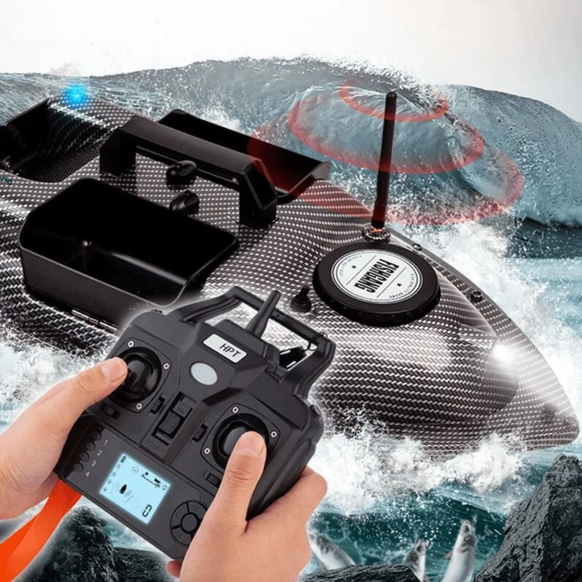 R18 Τηλεκατευθυνόμενο Σκάφος Δολωμάτων για Ψάρεμα Εμβέλειας 500+ μέτρων 12.000mAh με Αυτόματη Επιστροφή