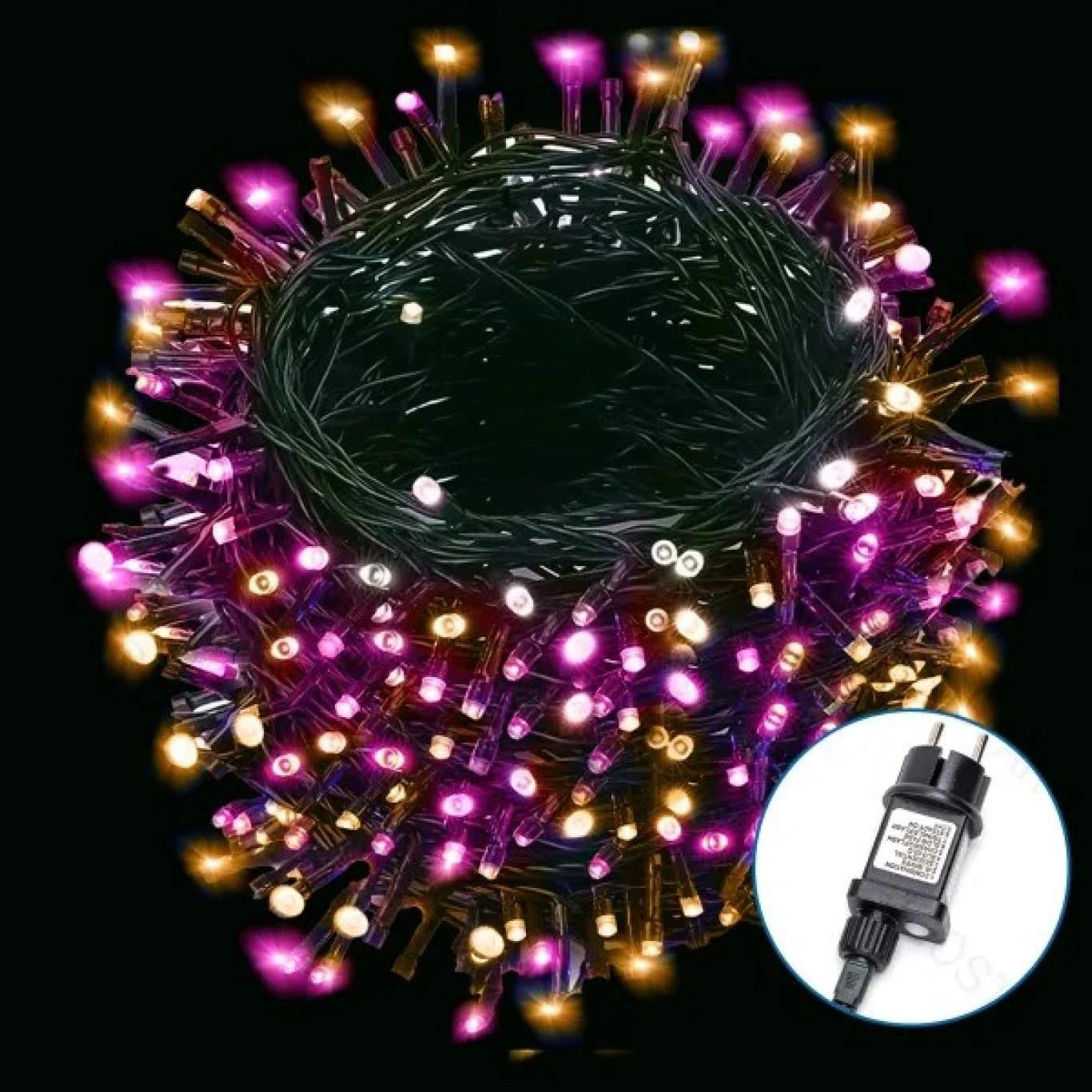 Χριστουγεννιάτικα Λαμπάκια Ρεύματος με Πράσινο Καλώδιο 20m με Ροζ Φωτισμό και 8 Προγράμματα Λειτουργίας 29985 Χριστουγεννιάτικα Λαμπάκια Ρεύματος με Πράσινο Καλώδιο 20m με Ροζ Φωτισμό και 8 Προγράμματα Λειτουργίας 29985