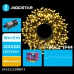 Χριστουγεννιάτικα Λαμπάκια Ρεύματος με Πράσινο Καλώδιο 5m με Θερμό Φωτισμό και 8 Προγράμματα Λειτουργίας 29994