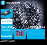 Χριστουγεννιάτικα Λαμπάκια Ρεύματος με Πράσινο Καλώδιο 10m με Λευκό Ψυχρό Φωτισμό και 8 Προγράμματα Λειτουργίας 30090