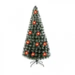 Αυτοφωτιζόμενο Χριστουγεννιάτικο Δέντρο 210εκ Οπτικής Ίνας Κίτρινου Φωτισμού με Λουλούδια