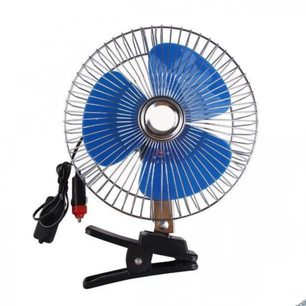 12V Περιστρεφόμενος Ανεμιστήρας Αυτοκινήτου 20εκ με Κλιπ/Μανταλάκι Στήριξης