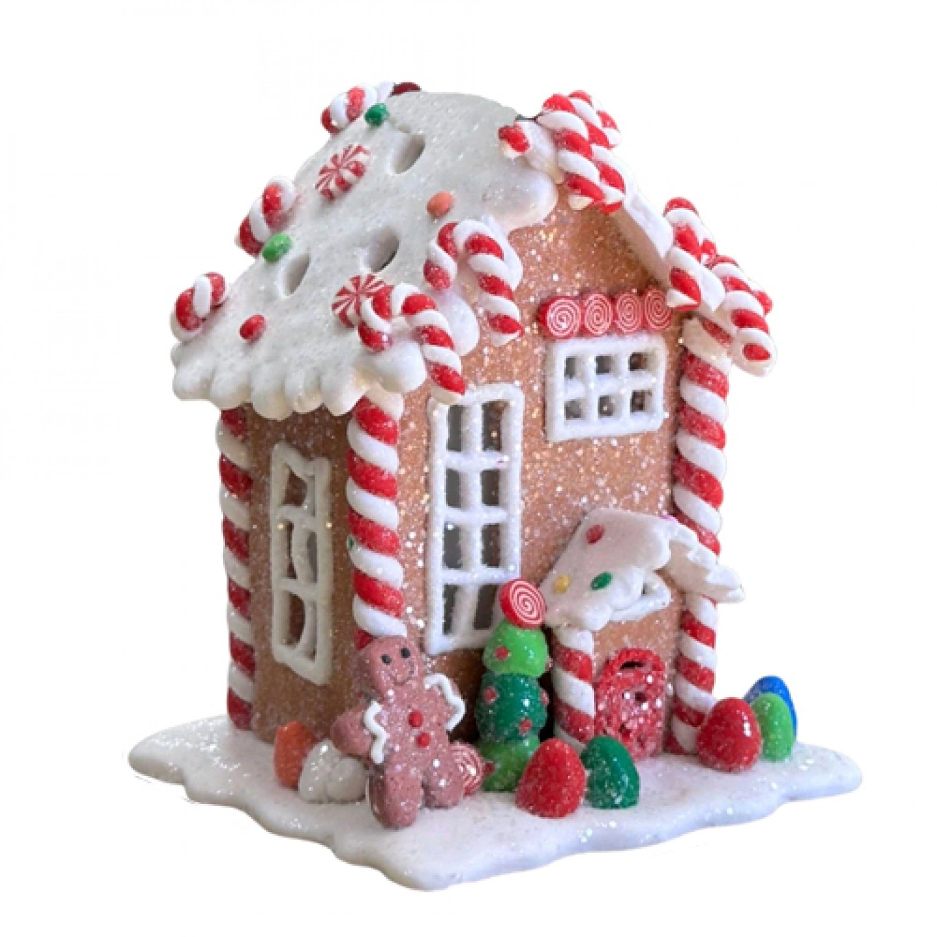 Χριστουγεννιάτικο Διακοσμητικό Σπιτάκι Ζαχαρωτών, Πήλινο με Φως και Μουσική - (13x10,5x10.5cm) Χριστουγεννιάτικο Διακοσμητικό Σπιτάκι Ζαχαρωτών, Πήλινο με Φως και Μουσική - (13x10,5x10.5cm)