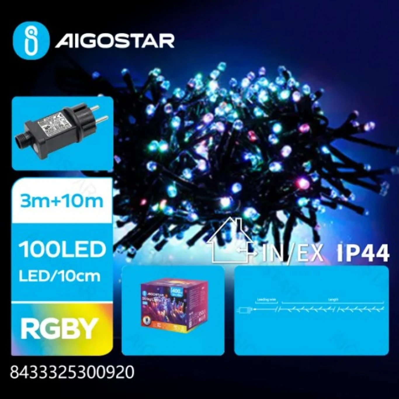 Χριστουγεννιάτικα Λαμπάκια Ρεύματος με Πράσινο Καλώδιο 10m με Πολύχρωμο Φωτισμό και 8 Προγράμματα Λειτουργίας 30092 Χριστουγεννιάτικα Λαμπάκια Ρεύματος με Πράσινο Καλώδιο 10m με Πολύχρωμο Φωτισμό και 8 Προγράμματα Λειτουργίας 30092