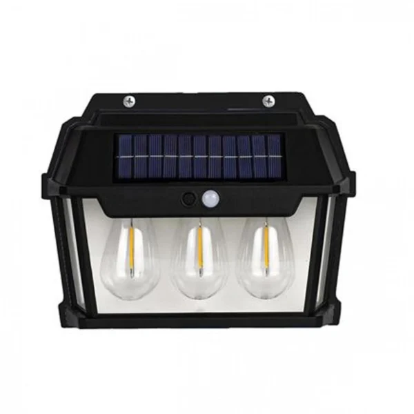 Ηλιακό Φωτιστικό LED 3W με 3 Λάμπες – Μαύρο Solar Interaction Wall Lamp BK-888-3