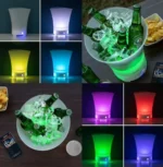 Φωτιζόμενη Ακρυλική Σαμπανιέρα - Δοχείο Πάγου με Επαναφορτιζόμενο Ηχείο 5W & Bluetooth LED RGB