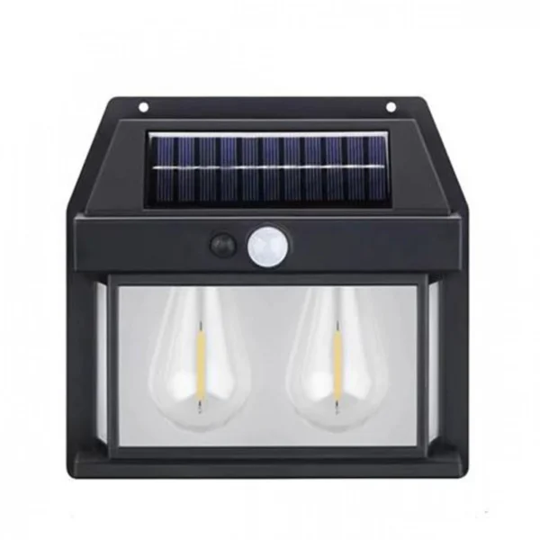 Ηλιακό Φωτιστικό LED 3W με 2 Λάμπες – Μαύρο Solar Interaction Wall Lamp BK-888-3