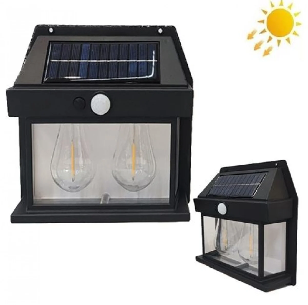Ηλιακό Φωτιστικό LED 3W με 3 Λάμπες – Μαύρο Solar Interaction Wall Lamp BK-888-3