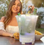 Φωτιζόμενη Ακρυλική Σαμπανιέρα - Δοχείο Πάγου με Επαναφορτιζόμενο Ηχείο 5W & Bluetooth LED RGB