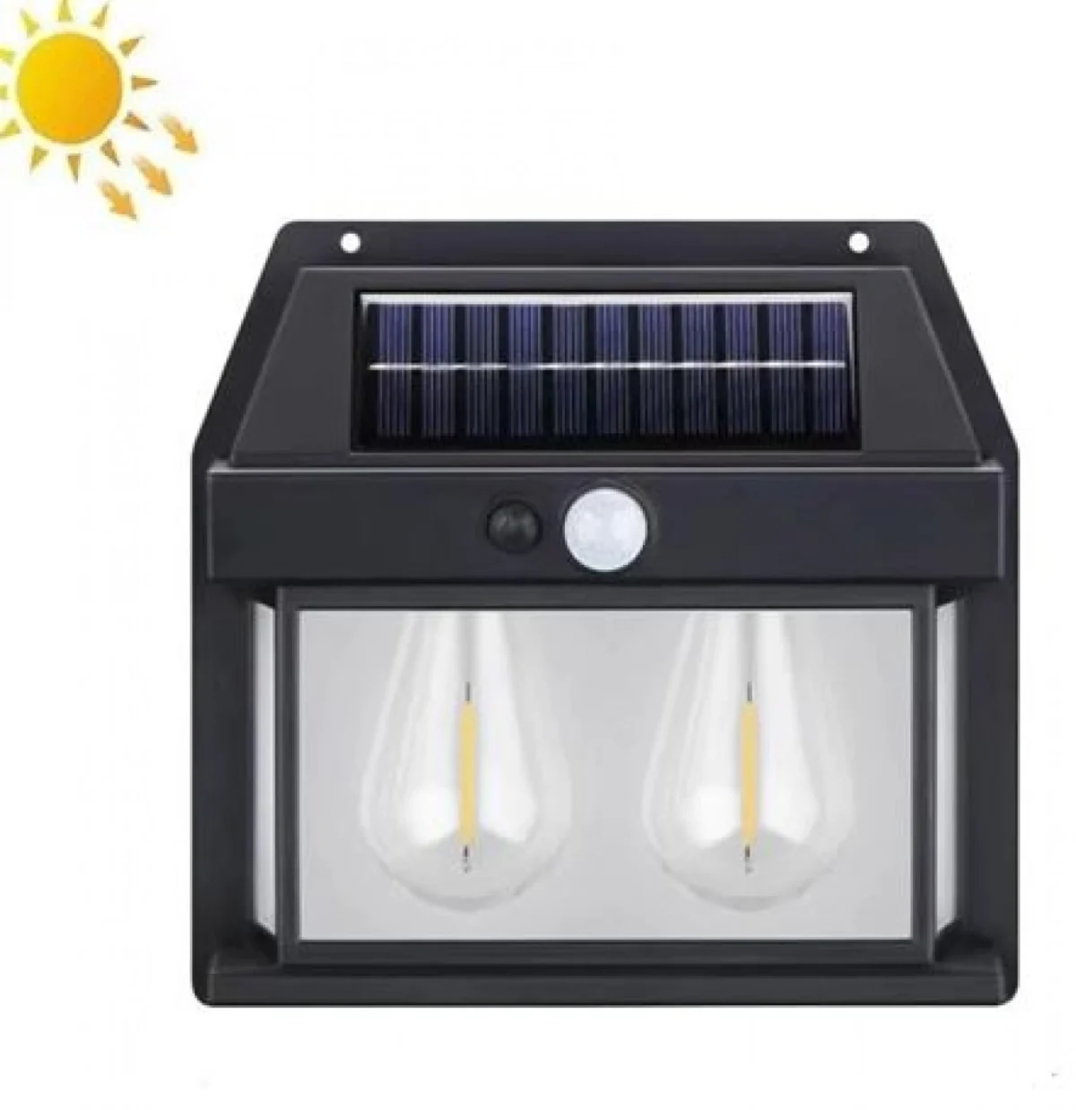 Ηλιακό Φωτιστικό LED 3W με 3 Λάμπες – Μαύρο Solar Interaction Wall Lamp BK-888-3