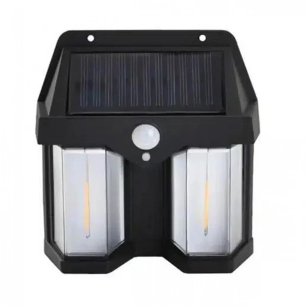 LED Ηλιακό Επαναφορτιζόμενο Επιτοίχιο Φωτιστικό 10W με Αισθητήρα Κίνησης & Ψυχρό Λευκό Φωτισμό