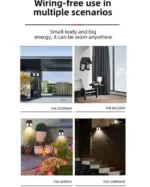 LED Ηλιακό Επαναφορτιζόμενο Επιτοίχιο Φωτιστικό 10W με Αισθητήρα Κίνησης & Ψυχρό Λευκό Φωτισμό