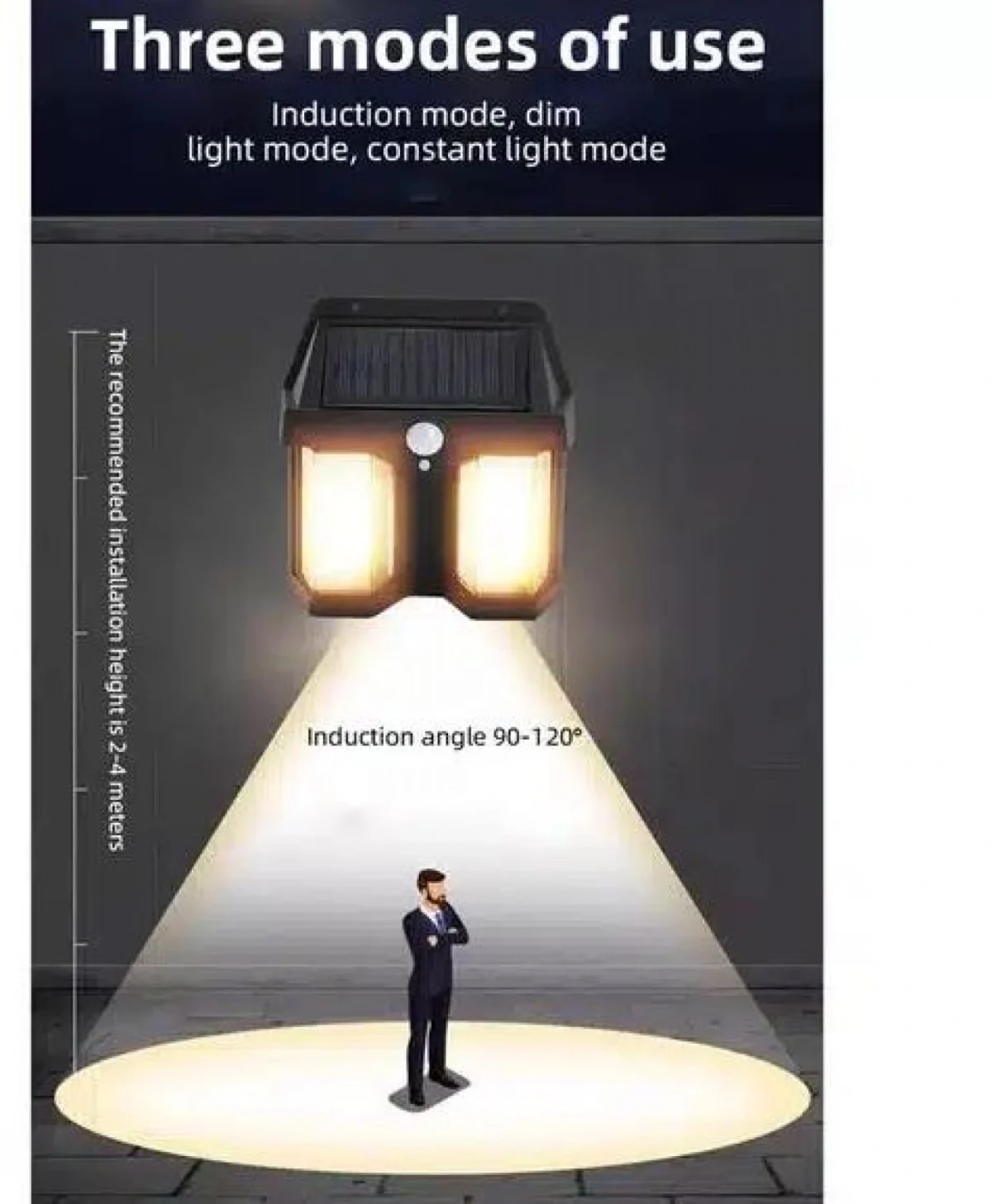 LED Ηλιακό Επαναφορτιζόμενο Επιτοίχιο Φωτιστικό 10W με Αισθητήρα Κίνησης & Ψυχρό Λευκό Φωτισμό