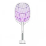 Ηλεκτρική Επαναφορτιζόμενη Ρακέτα Εντόμων 1200mAh με Βάση & UV Φωτισμό - Λευκό