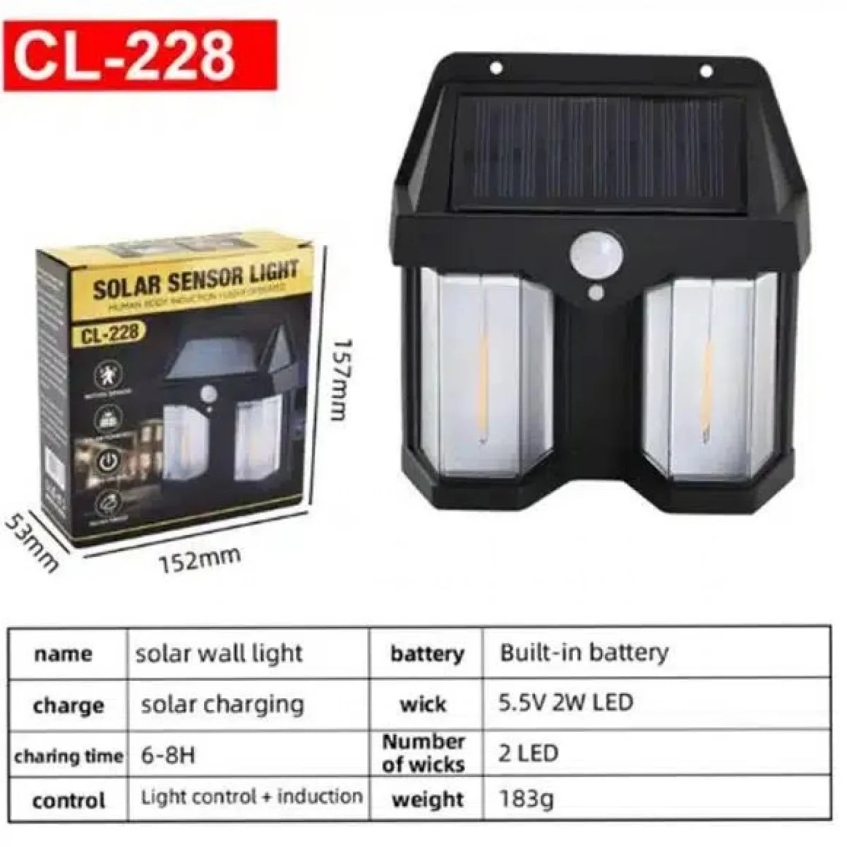 LED Ηλιακό Επαναφορτιζόμενο Επιτοίχιο Φωτιστικό 10W με Αισθητήρα Κίνησης & Ψυχρό Λευκό Φωτισμό