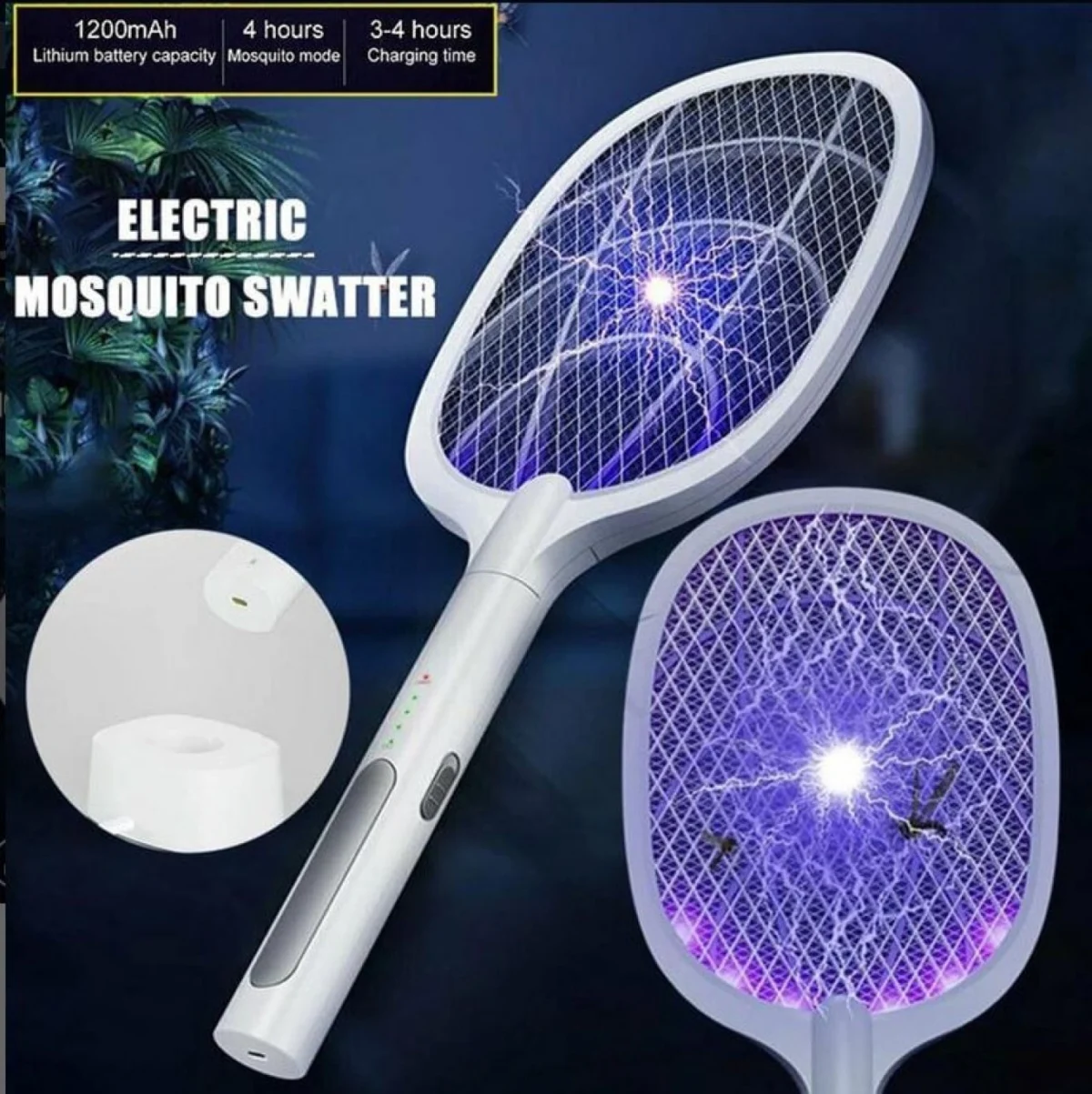 Ηλεκτρική Eπαναφορτιζόμενη Ρακέτα Εντόμων Hoomei HM-1602