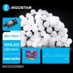 Χριστουγεννιάτικα Λαμπάκια Ρεύματος με Λευκό Καλώδιο 10m με Λευκό Ψυχρο Φωτισμό και 8 Προγράμματα Λειτουργίας 30066