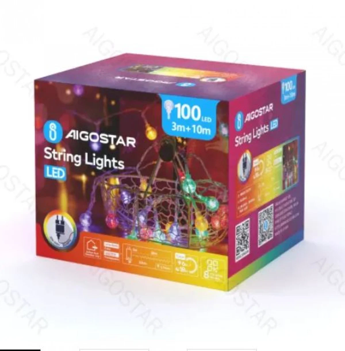 Χριστουγεννιάτικα Bubble Λαμπάκια Ρεύματος με Διάφανο Καλώδιο 10m με Πολύχρωμο Φωτισμό και 8 Προγράμματα Λειτουργίας 30074