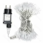 Χριστουγεννιάτικα Λαμπάκια Ρεύματος σε Σχήμα Αστεριού με Διάφανο Καλώδιο 10m με Λευκό Ψυχρό Φωτισμό και 8 Προγράμματα Λειτουργίας 30078