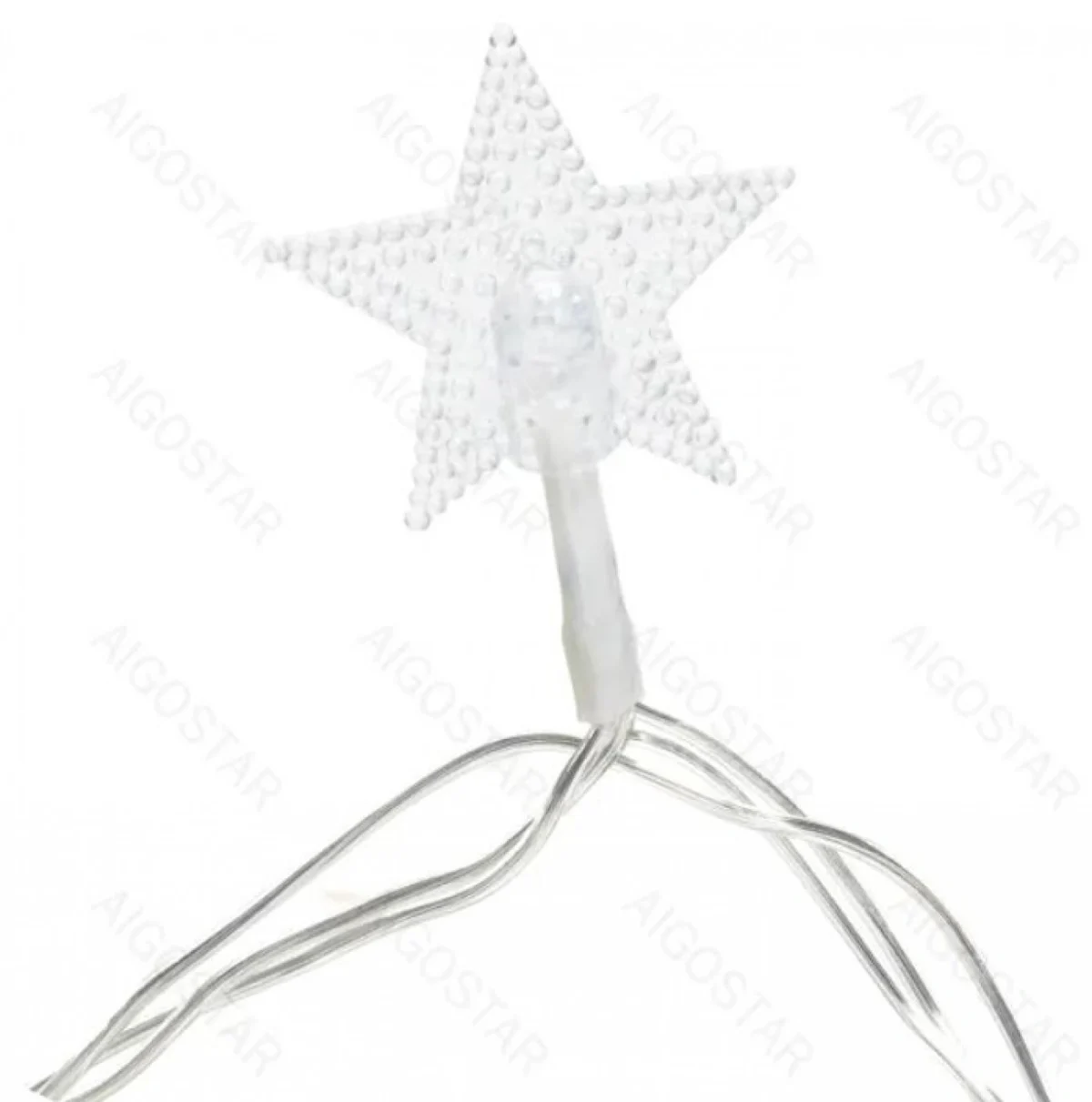 Χριστουγεννιάτικα Λαμπάκια Ρεύματος σε Σχήμα Αστεριού με Διάφανο Καλώδιο 10m με Λευκό Ψυχρό Φωτισμό και 8 Προγράμματα Λειτουργίας 30078