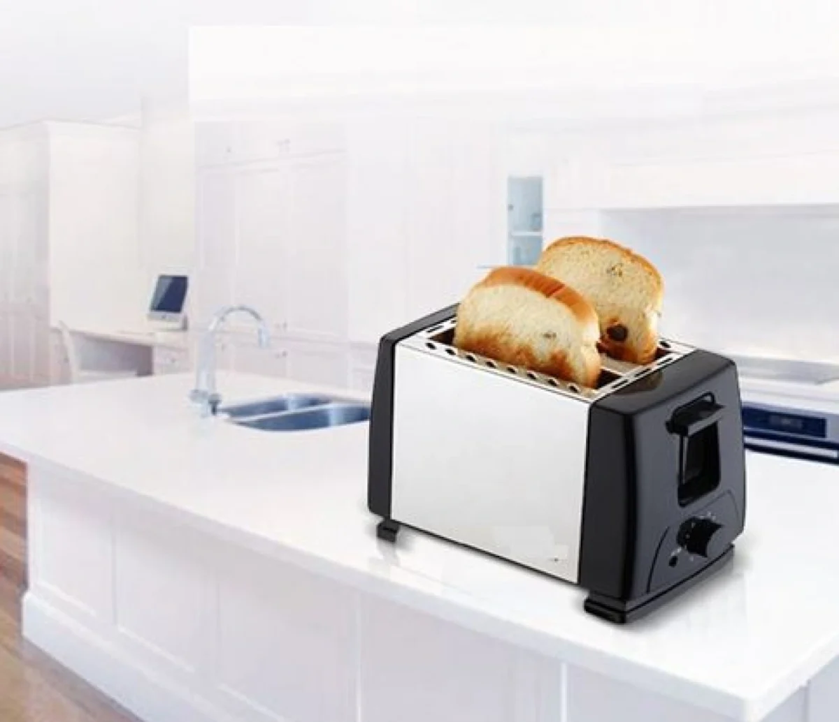 Φρυγανιέρα 2 Θέσεων 800W Λευκή Hoomei HM-5928