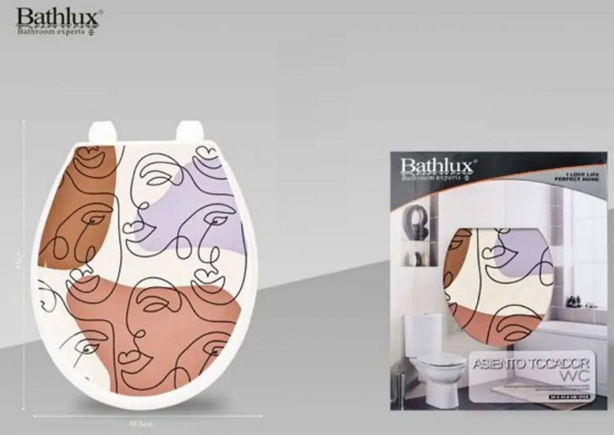 Καπάκι Λεκάνης Πλαστικό με Μοντέρνο Σχέδιο Μονοκοντυλιά Bathlux 36x44cm