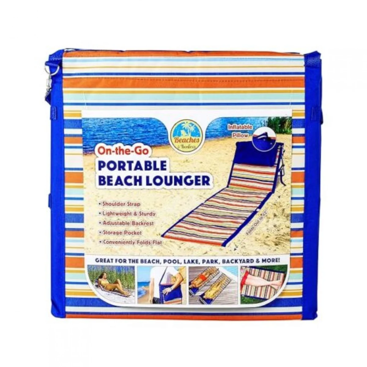 Φορητή Πτυσσόμενη Ξαπλώστρα Παραλίας 53,34x6,35cm