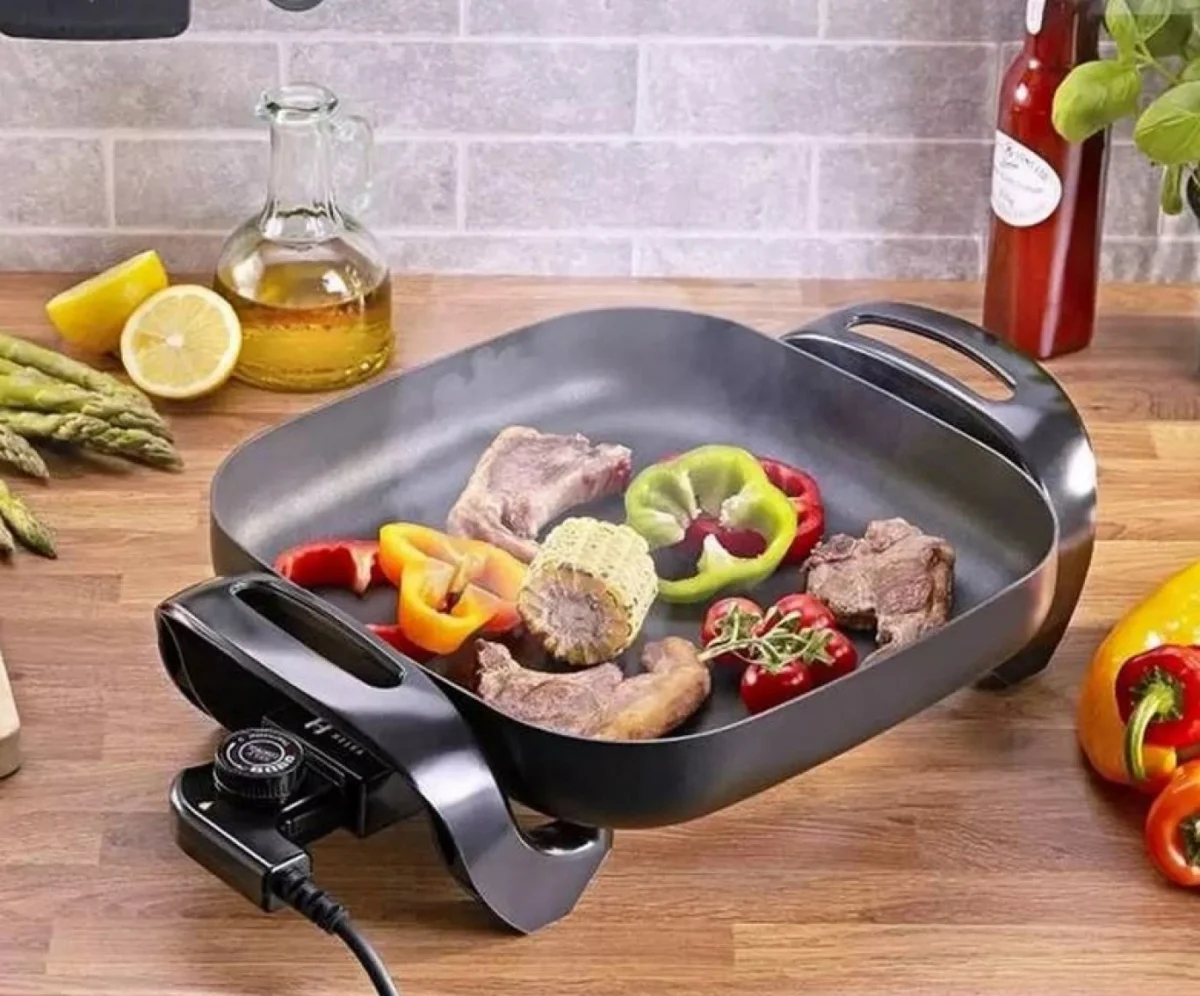 Ηλεκτρικό Αντικολλητικό Τηγάνι 1500W με Ρυθμιζόμενο Θερμοστάτη Sokany SK-2005