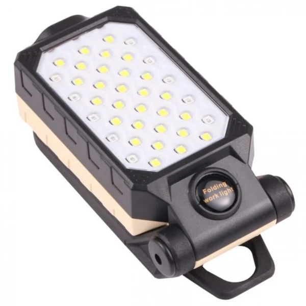 W598B Επαναφορτιζόμενο Φωτιστικό Εργασίας Camping με Φακό και 28 Λευκά και 10 Μπλε/Κόκκινα LED